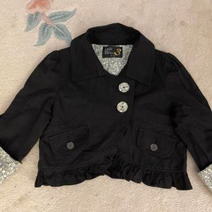 ISO 3 Unique Cropped Cotton Jacket Lined Sz. XS Price Drop Discount Shipping